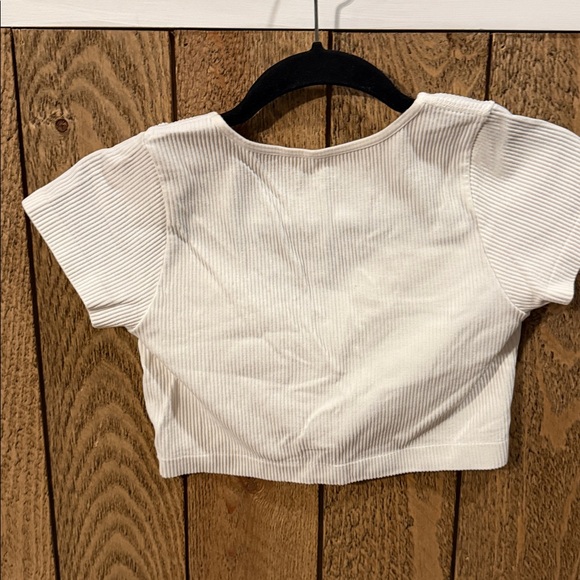 Garage Ivory Ribbed Crop Top~Small - Picture 3 of 4